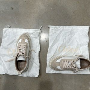 Chloe tan and white sneakers; size 38 (size 8)